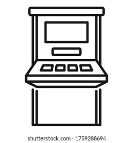 Atm withdraw icon. Outline atm withdraw vector icon for web design isolated on white background