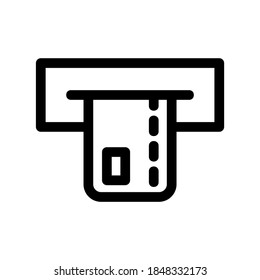 icono de retiro atm o logotipo símbolo de signo aislado ilustración vectorial - iconos vectoriales de estilo negro de alta calidad
