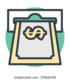 Atm Withdrawal Vector Icon