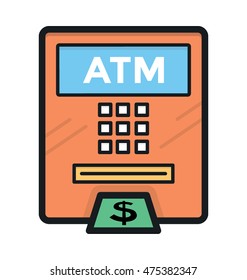 Atm Withdrawal Vector Icon