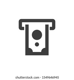 Atm Withdrawal vector illustration. Glyph style icon