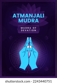 Atmanjali Mudra Hand Gesture - Vector illustration