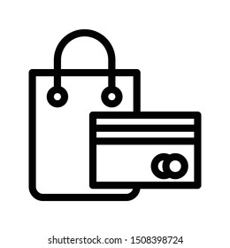atmcard shopping thin line vector icon