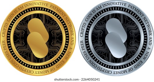 atmchain-atm digital currency vector illustrations. 3d illustration.