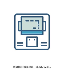Estilo de Ilustración vectorial del icono de la ATM-máquina