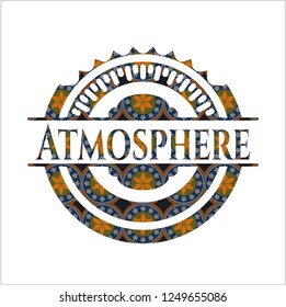 Atmosphere arabic badge background. Arabesque decoration.