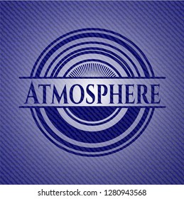 Atmosphere badge with denim texture