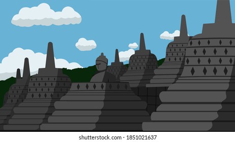atmosphere Candi traditional building from java vector illustration 