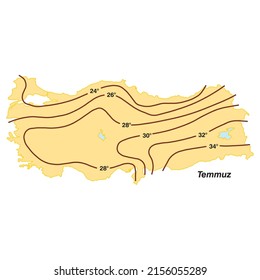 Atmosphere, Cartography, Climate, Map, Drawing, Air, Pressure, Temperature, Vector, Turkey