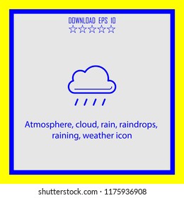 Atmosphere, cloud rain  line icon