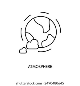 Icono de línea de concepto de atmósfera. Ilustración de elemento simple. Diseño de símbolo de esquema de concepto de atmósfera.