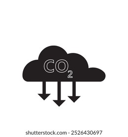 Icono de línea de contaminación atmosférica. Reducción de CO2 de invernadero con pictograma lineal de emisión de nubes. Contaminación por dióxido de carbono en el icono del contorno del aire. Trazo Editable. Ilustración vectorial aislada.