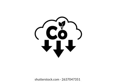 Atmosphere Contamination Line Icon. Reduction Greenhouse CO2 with Cloud Emission Linear Pictogram. Carbon Dioxide Pollution in Air Outline Icon. Editable Stroke. Isolated Vector Illustration.