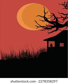 the atmosphere of the house and the spooky scenery