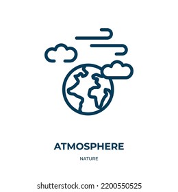 Icono de atmósfera. Ilustración vectorial lineal de la colección de la naturaleza. Esquema del vector de icono de la atmósfera. Símbolo de línea delgada para uso en aplicaciones web y móviles, logotipo, medios impresos.