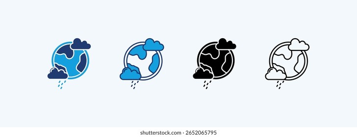 Conjunto de Ícones de Atmosfera e Coleção de Vários Estilos