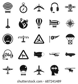 Atmosphere icons set. Simple set of 25 atmosphere vector icons for web isolated on white background