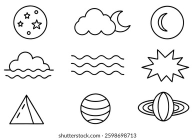 Atmosphere line art illustration for modern artwork projects