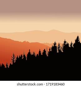 the atmosphere in the mountains when night falls