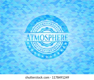 Atmosphere realistic light blue emblem. Mosaic background