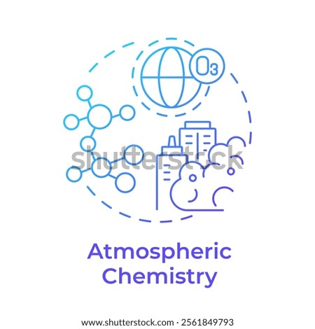 Atmospheric chemistry blue gradient concept icon. Studying climate changes impact on air quality. Weather forecast. Round shape line illustration. Abstract idea. Graphic design. Easy to use in article