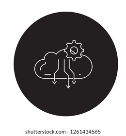 Atmospheric condensation process black vector concept icon. Atmospheric condensation process flat illustration, sign