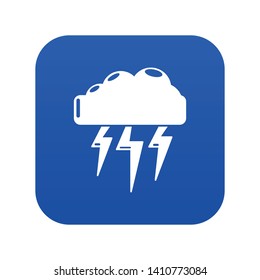 Atmospheric electricity icon blue vector isolated on white background