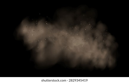 Atmospheric ground eruption with warm tones and drifting sediment.