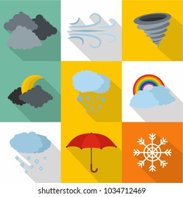 Atmospheric icons set. flat set of 9 atmospheric vector icons for web isolated on white background