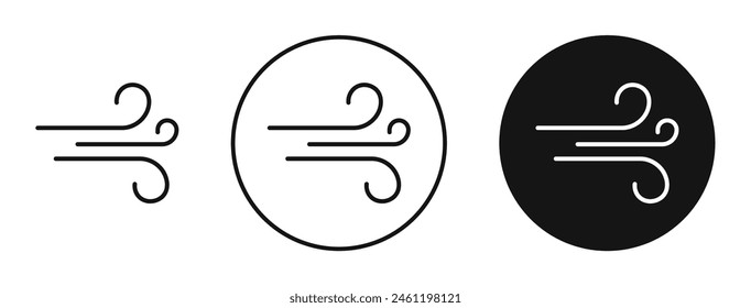 Atmospheric Movement Icon Set. Wind Flow Symbol. Weather Condition Emblem. Air Current Representation.
