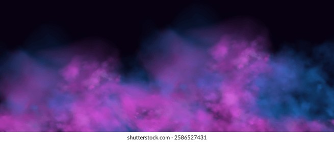  Atmospheric neon purple clouds.Magical fantasy smell of tobacco.Pink occult fog.Magic cigarette vapor.