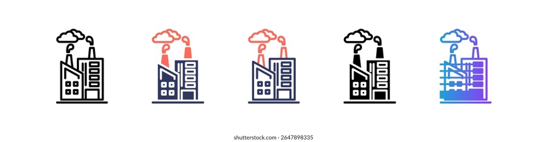Ícone de poluição atmosférica ilustração de vetor múltiplo
