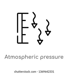atmospheric pressure vector line icon. Simple element illustration. atmospheric pressure outline icon from weather concept. Can be used for web and mobile