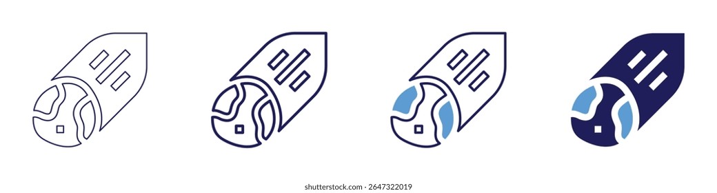 Atmospheric science icon in 4 different styles. Thin Line, Line, Bold Line, Duotone. Duotone style. Editable stroke.