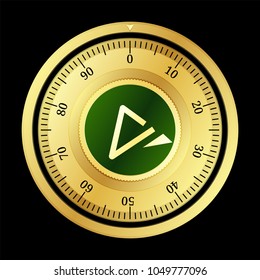 ATN (ATN) cryptocurrency safe lock. Eps10 vector illustration isolated on black background.