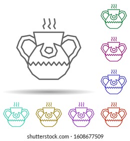 Atole, jug, steam multi color style icon. Simple thin line, outline vector of dia de muertos icons for ui and ux, website or mobile application