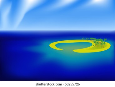 Atoll in an ocean