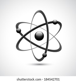 Atom 3d abstract physics science model symbol vector illustration