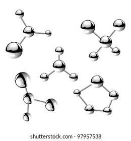 Atom 3d vector isolated molecule illustration icon