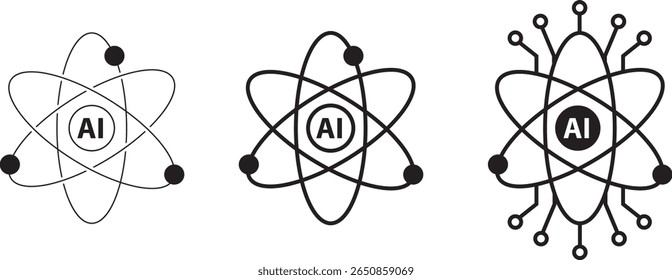 imagem vetorial do ícone do atom ai