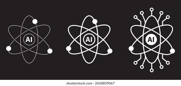 imagem vetorial do ícone do atom ai negativo