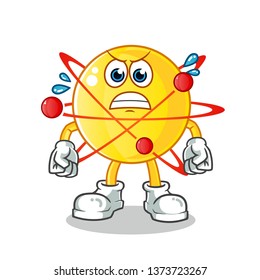 Atom Waving Mascot Vector Cartoon Illustration Stock Vector (Royalty ...