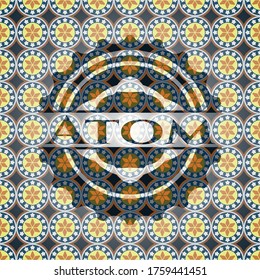 Atom arabesque style badge. arabic decoration. 