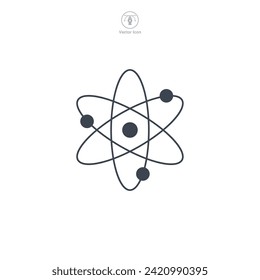 Atom, Neutronensymbol, Vektorgrafik einzeln auf weißem Hintergrund