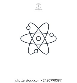 Atom, atomic neutron Icon symbol vector illustration isolated on white background