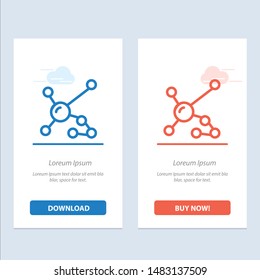 Atom, Biochemistry, Biology, Dna, Genetic  Blue and Red Download and Buy Now web Widget Card Template
