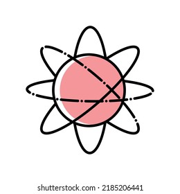 icono de la ciencia de la biología atómica aislado
