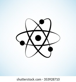 atom -  black vector icon