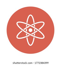 Atom block style icon design, science chemistry and molecular theme Vector illustration