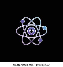 Atom blue gradient vector icon